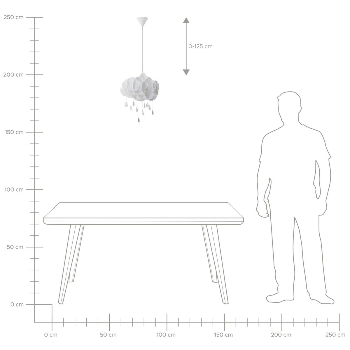 HÄNGELEUCHTE Weiß Ailenne - Weiß, Kunststoff (35/35/182cm) - Beliani
