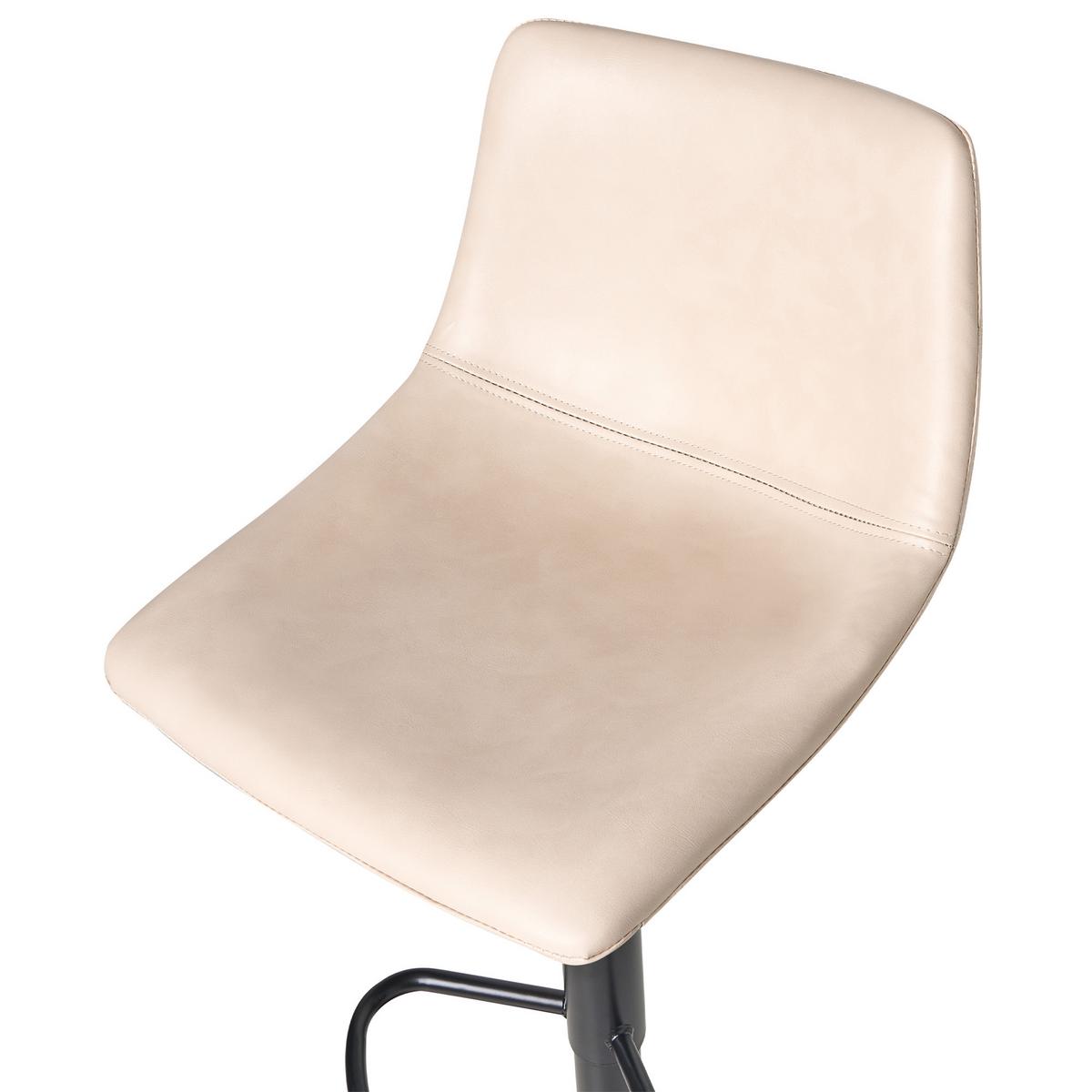 BARHOCKER 2er-Set Hellbeige Lebrija - Beige/Schwarz, Kunststoff (39/98/44cm) - Beliani