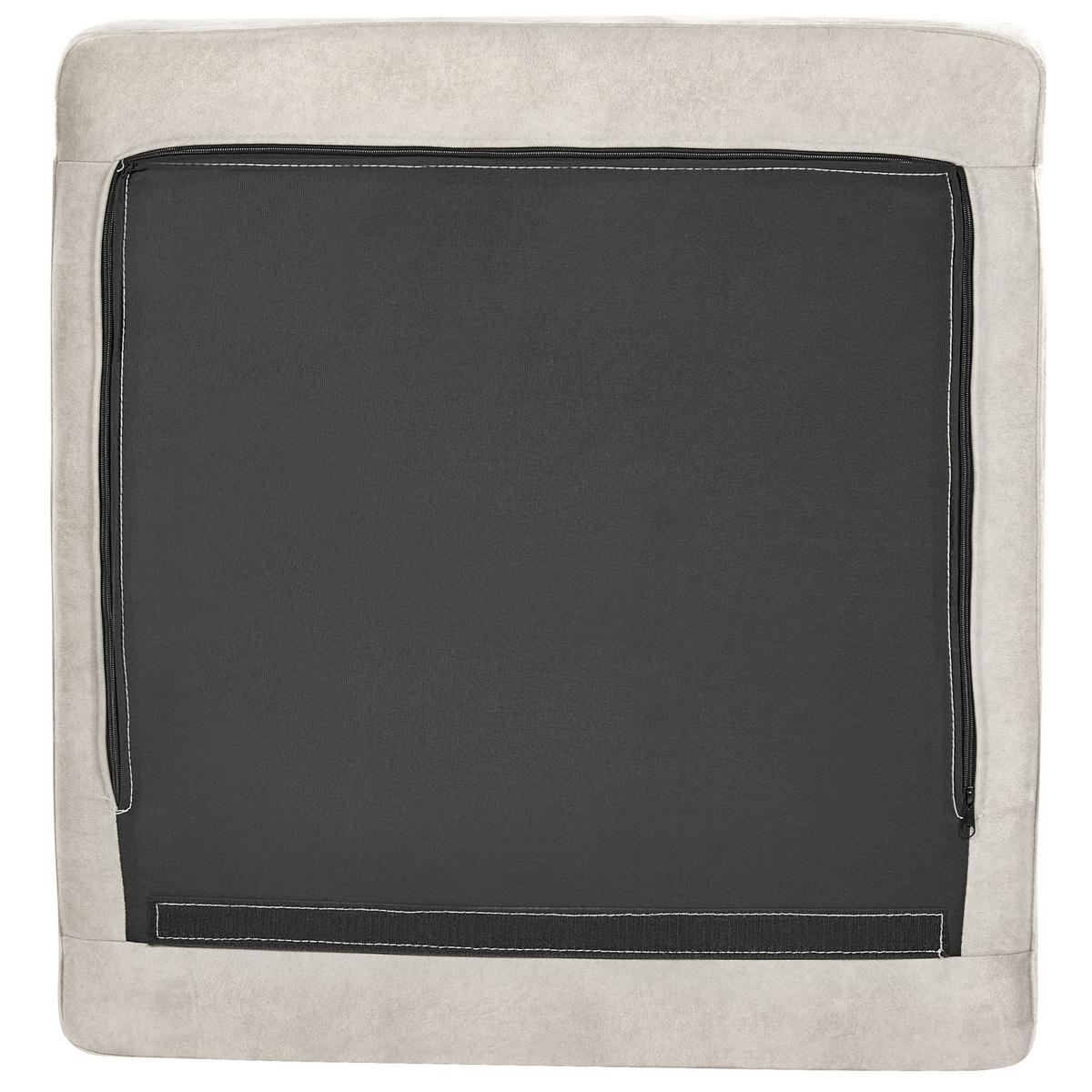 3-SITZER-ECKSOFA Samtstoff Hellgrau linksseitig Flam - Hellgrau, Textil (275/158cm) - Beliani