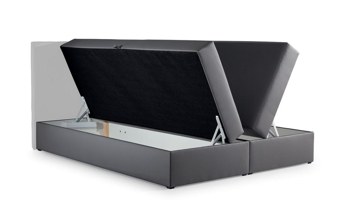 BOXBETT Diona überlänge Faro - Hellgrau, Holzwerkstoff/Textil (140/220cm) - Fun Möbel
