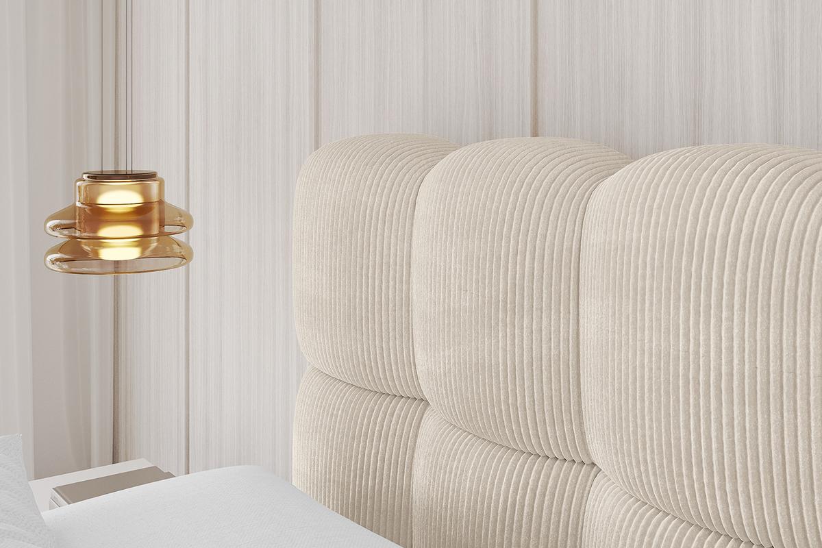 POLSTERBETT mit Bettkasten und Lattenrost, Boxbett ohne Matratze - LEYA 160x200 Beige - Creme, Holzwerkstoff/Textil (160/200cm) - ALTDECOR