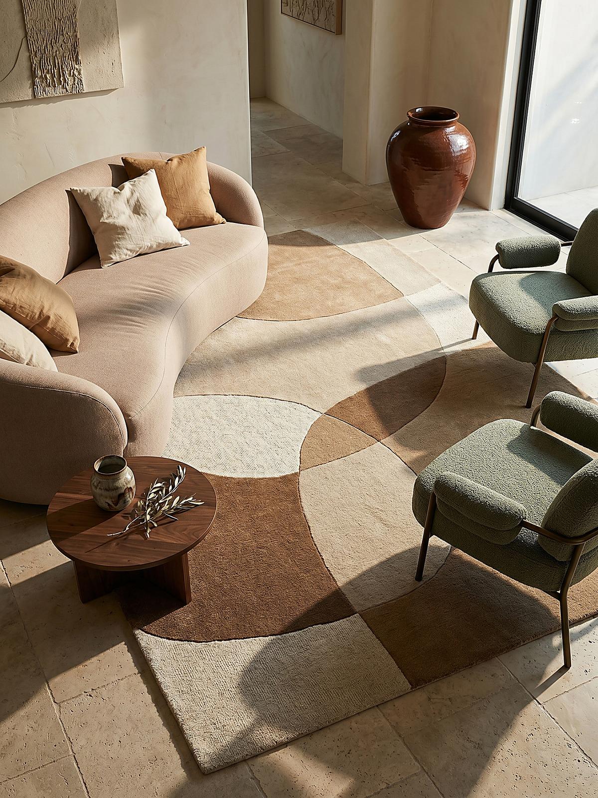 WOLLTEPPICH AIRE, abstrakt, aus Wolle, Bunt, 120 x 170 cm - Beige, Textil (170/120cm) - KADIMA DESIGN