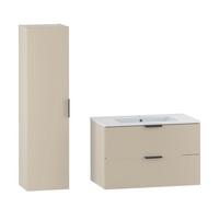 BADMÖBEL 80cm Astrid 2er-Set Kaschmir - Beige, Holzwerkstoff (80/50/45.8cm) - Petits-meubles