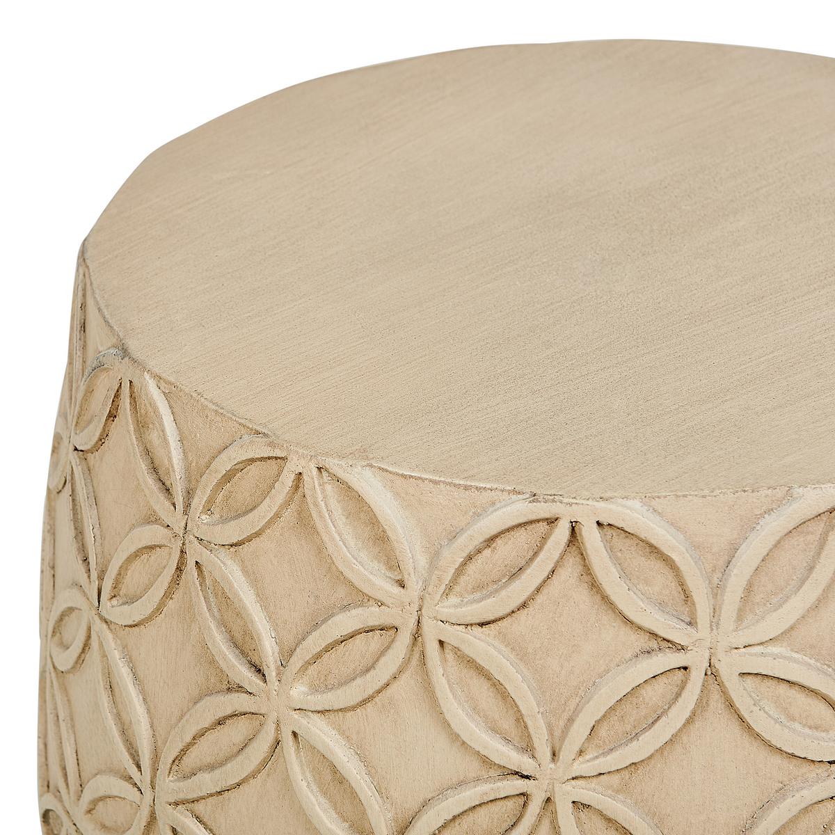 BEISTELLTISCH Beton hellbeige rund 33 cm Zogno - Beige, Stein (33/33/47cm) - Beliani