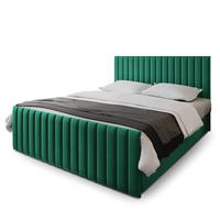 BOXBETT ARION 200x200 cm mit Matratze und Topper, H2+H3 - Grün - Grün, Holz (200/200cm) - MASSENO