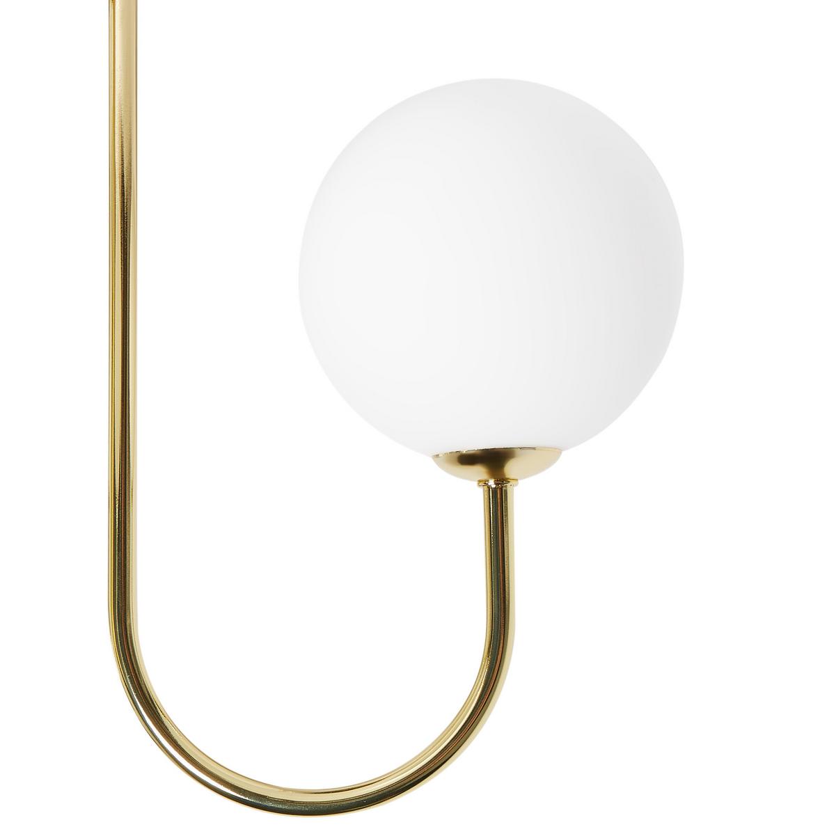 DECKENLAMPE Gold/Weiß Shire - Goldfarben/Weiß, Glas (30/30/29cm) - Beliani