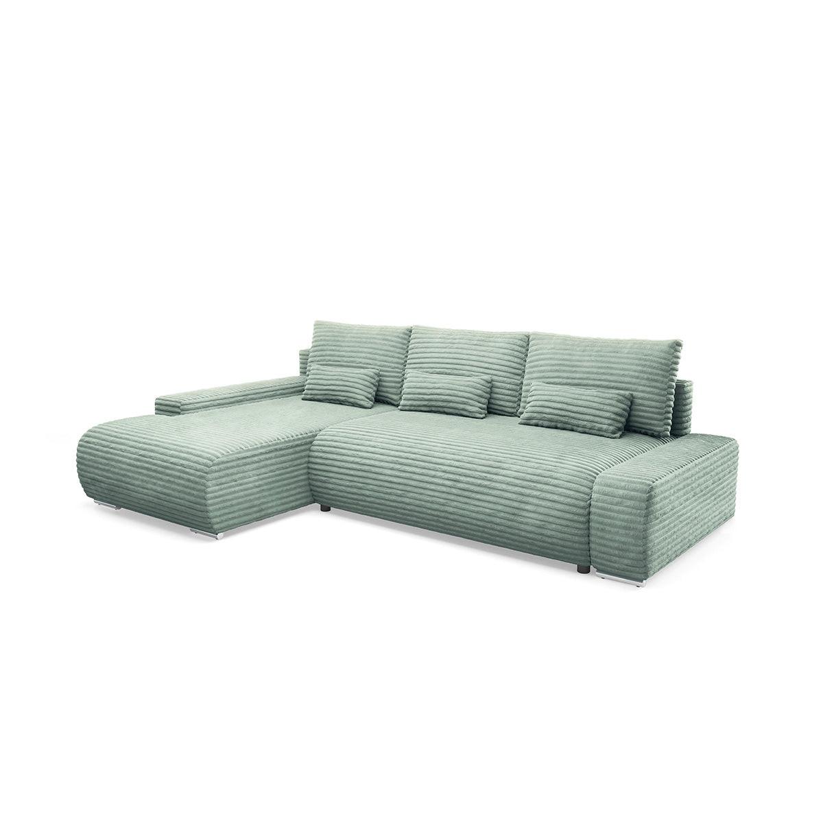 ECKSOFA Ivana 3 Sitzplätze Hellgrün - Grün, Holz (265/172cm) - Petits-meubles