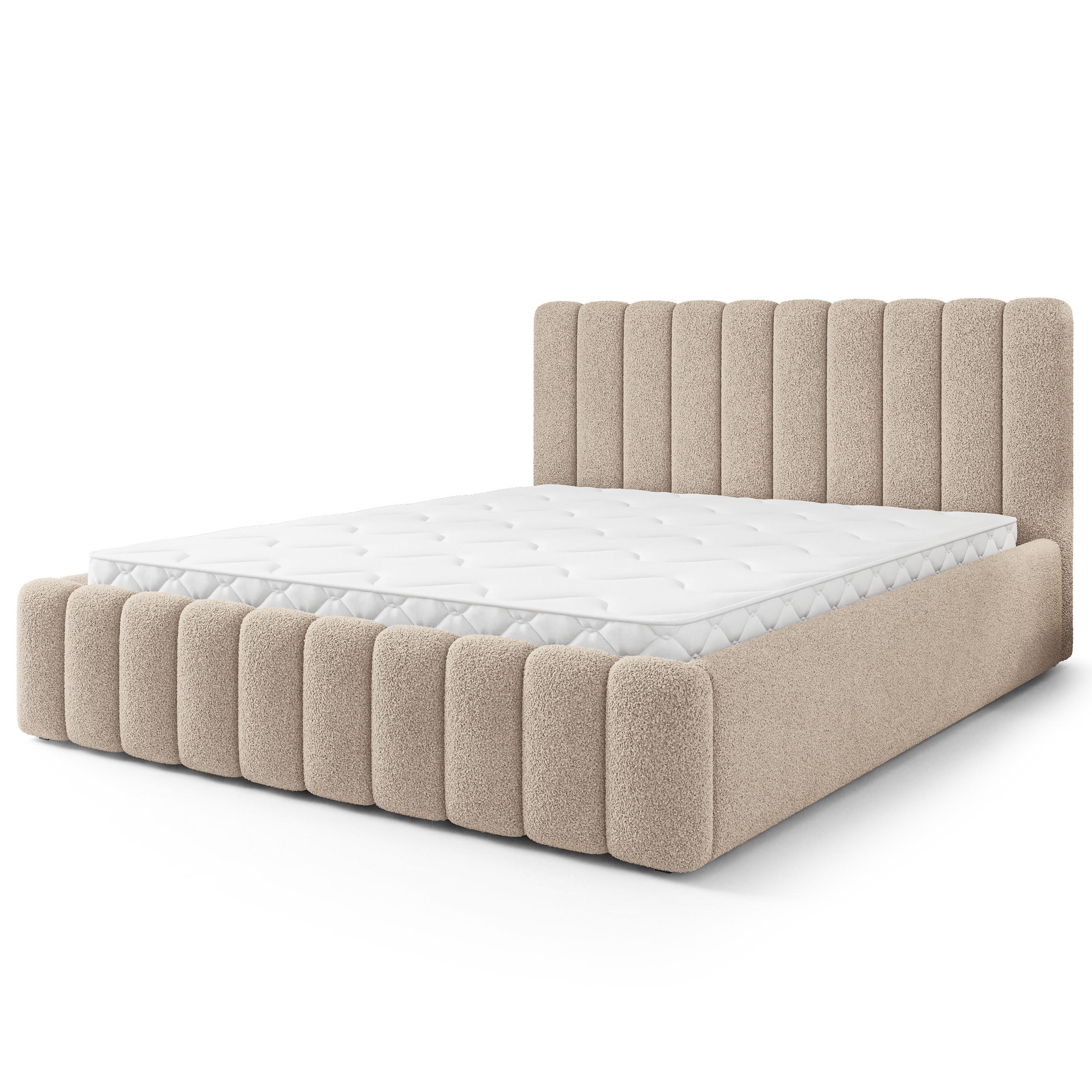 POLSTERBETT DINESE Q 200x200 cm mit Bettkästen - Beige - Beige, Holz (200/200cm) - MASSENO