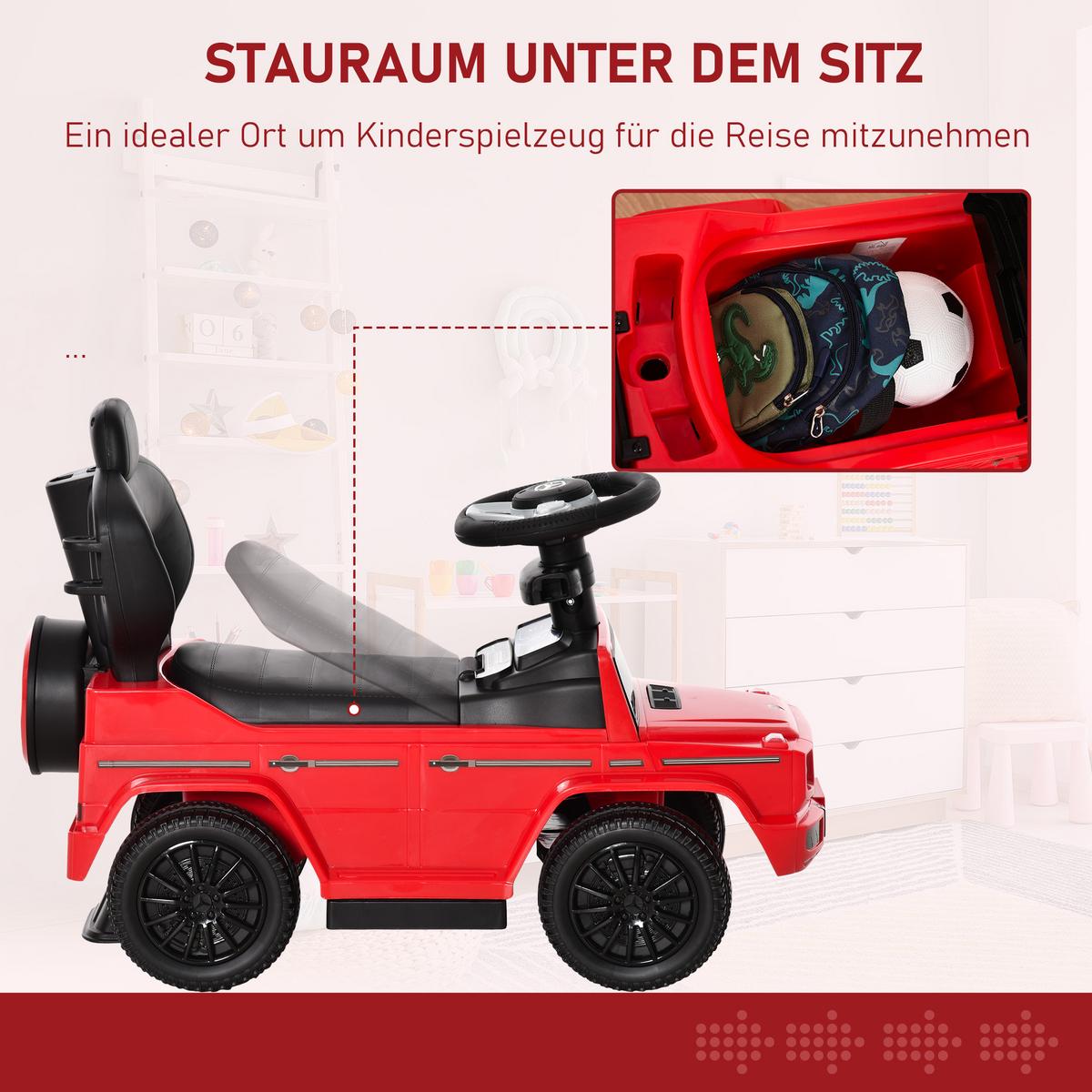 RUTSCHFAHRZEUG mit Sonnendach Rot - Rot, Kunststoff (85.5/40.5/95cm) - HOMCOM