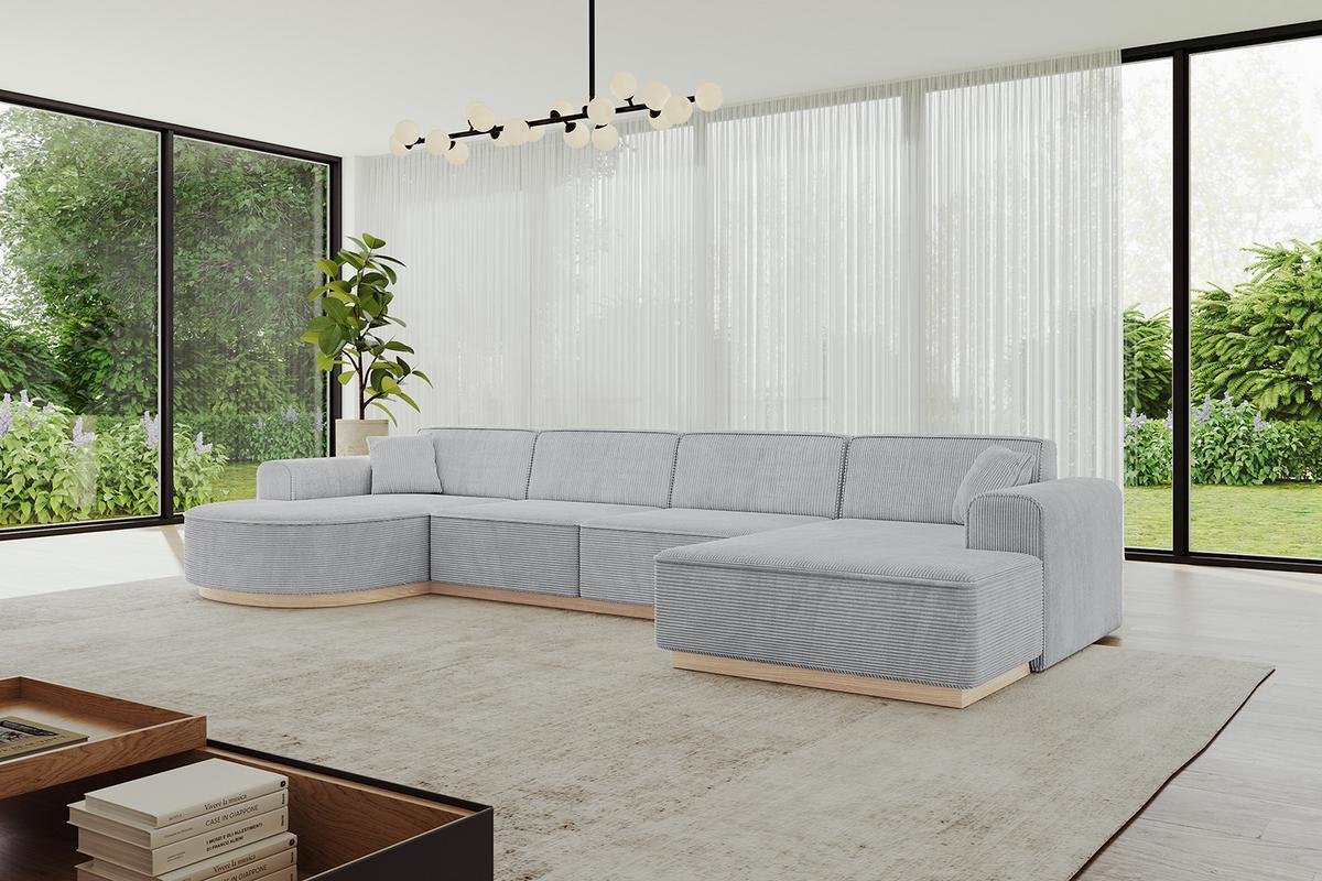 WOHNLANDSCHAFT ARRIO-U2 303x171x83 cm Grau - Grau, Holzwerkstoff/Textil (388/83/171cm) - ALTDECOR