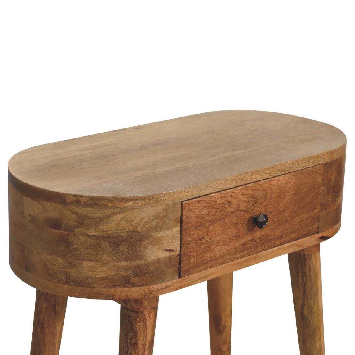 NACHTTISCH aus Massivholz, 1 Schublade, Nordische Beine, Beige - Messingfarben/Braun, Holz/Metall (60/78/30cm) - Artisan Furniture