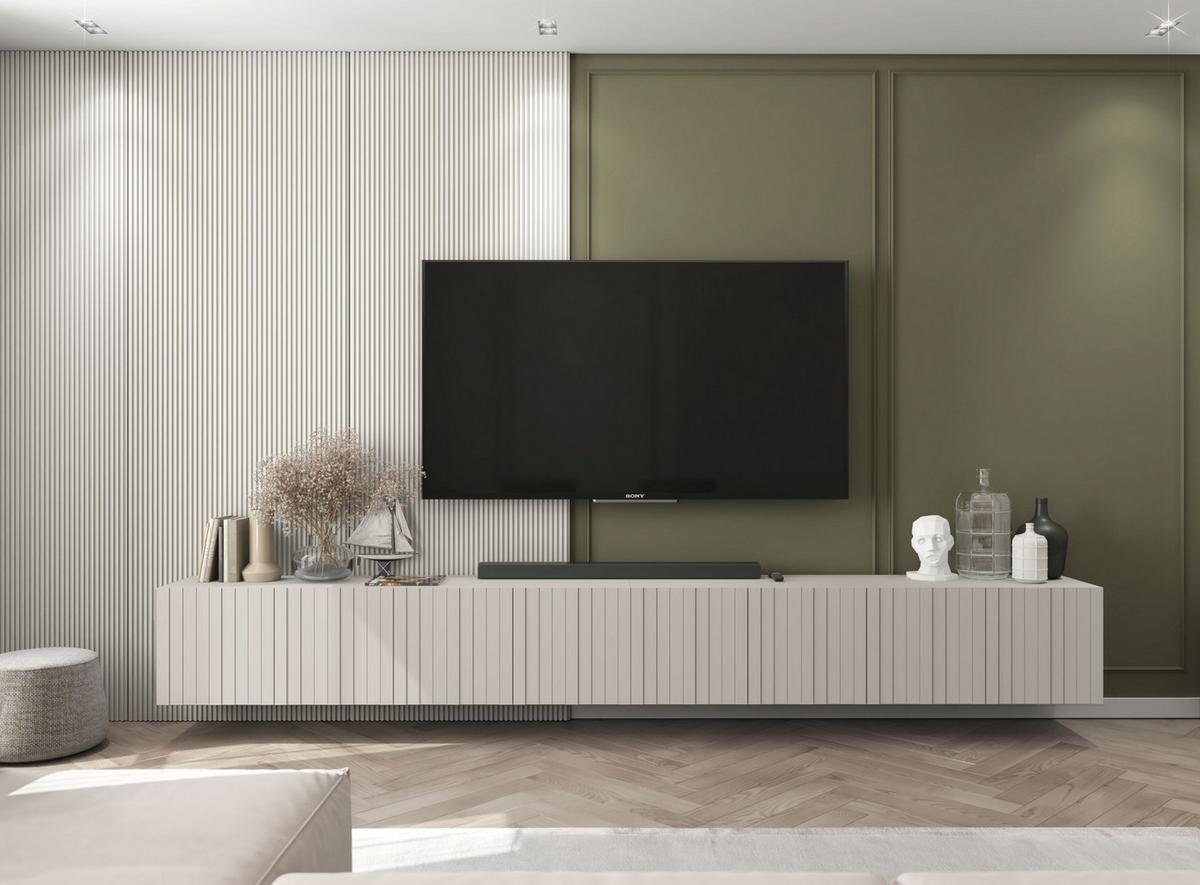 TV-LOWBOARD 2-er Set Elpis Kaschmir Matt Glamour 150 cm - Kaschmir, Holzwerkstoff (300/37.5/36.5cm) - Meble Lindner