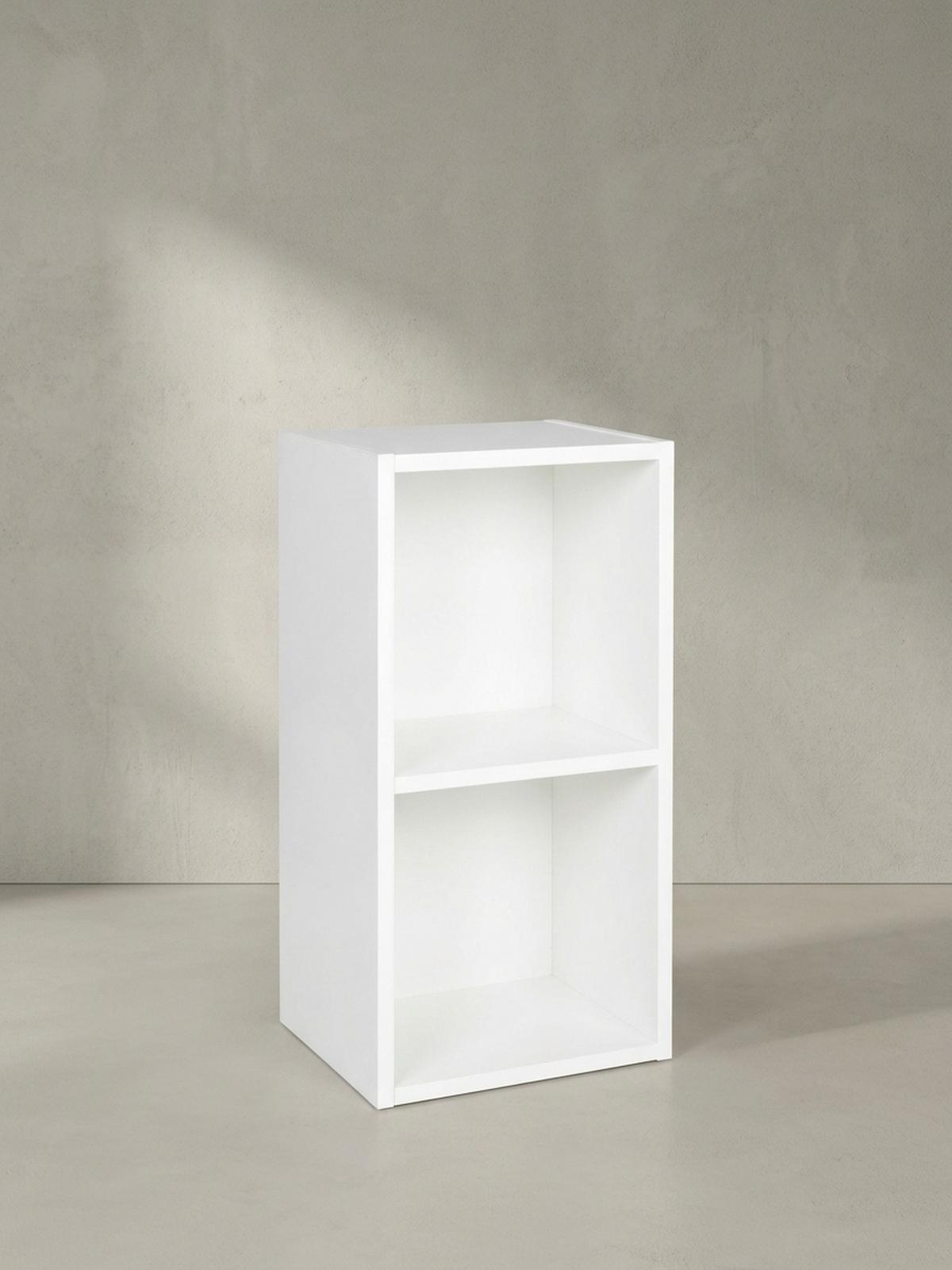 REGAL Melamin 2 Fächer Kompakt CERVINO, Weiß 30x30x60 cm - Weiß, Holz (30/60/30cm) - KADIMA DESIGN