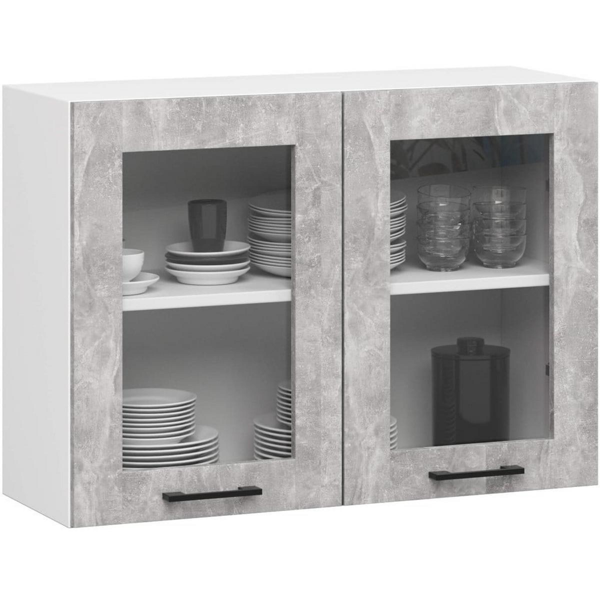 KÜCHENLEERBLOCK Weiß, Beton 203/300/46 - Weiß, Holzwerkstoff (300/203/46cm) - RAUMHIRSCH FURNITURE