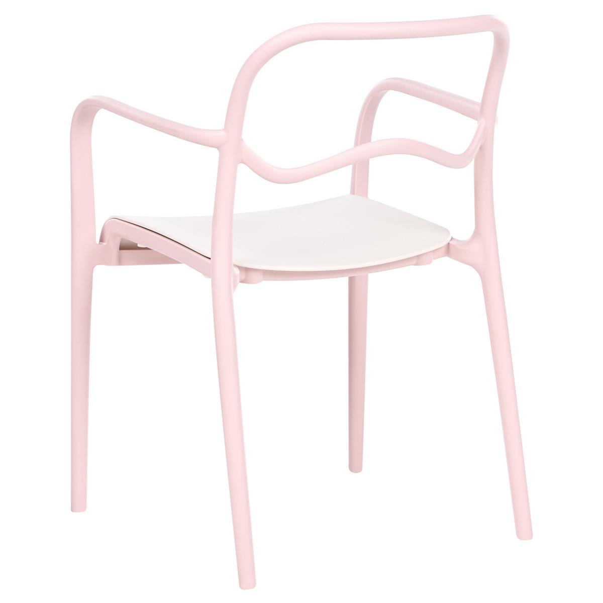 GARTENSTUHL 2er-Set Kunststoff Pastellrosa Thasos - Pink, Kunststoff (57/80/57cm) - Beliani