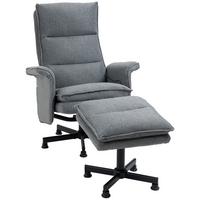 MASSAGESESSEL mit Fußhocker, Elektrischer Fernsehsessel mit Leinenoptik Grau - Grau, Kunststoff (93/99/78cm) - HOMCOM