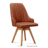ESSZIMMERSTUHL drehbar (4er-Set) Dotti 52x91x60 Eiche geölt/Cognac - Cognac/Eichefarben, Kunststoff (60/91/52cm) - 58aufmkessel