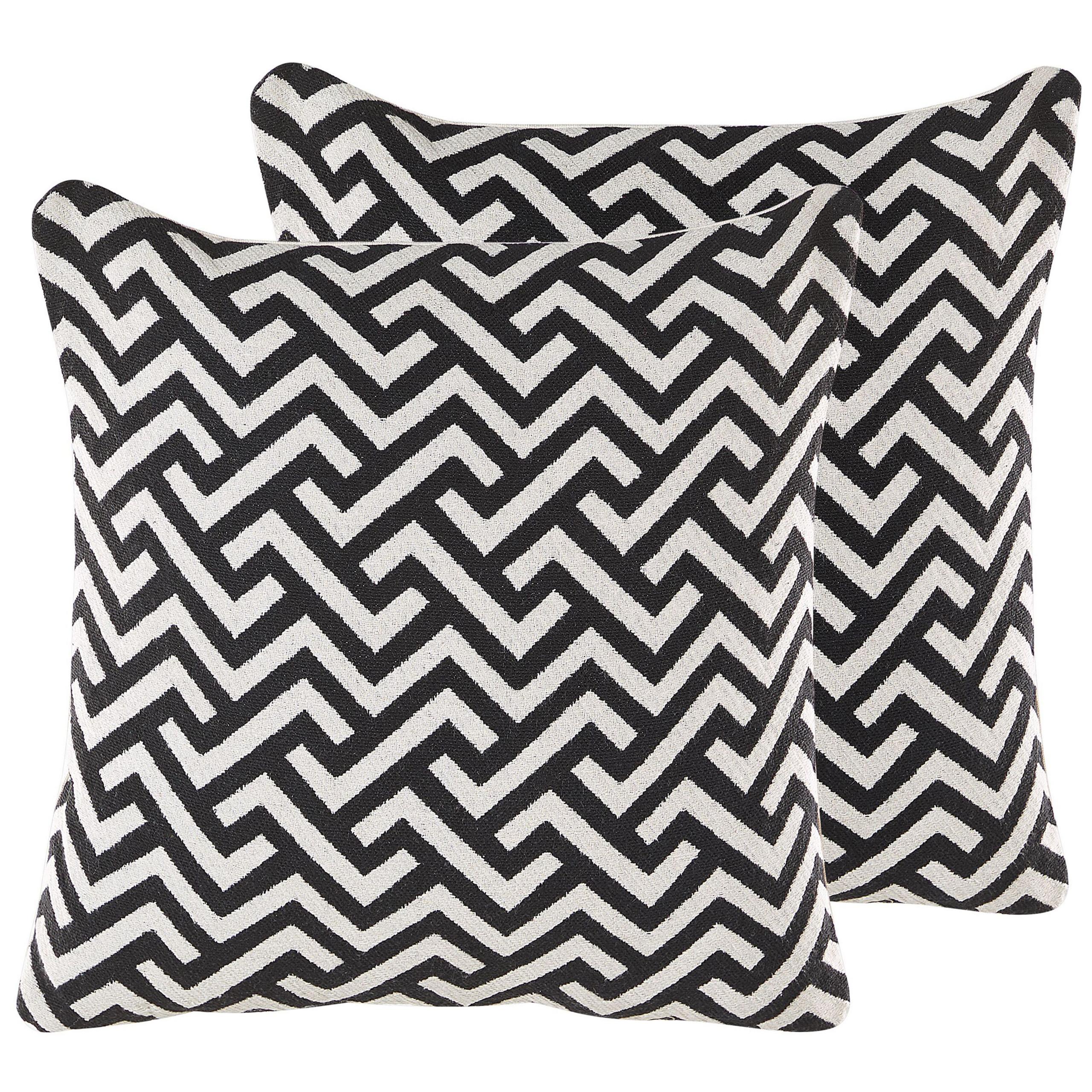 DEKOKISSEN 2er-Set Weiß 45/45 cm Salizar - Weiß, Textil (45/45cm) - Beliani