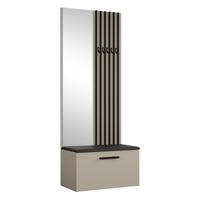 GARDEROBENSCHRANK MODULO 80,6/204/40 cm Modern Garderobe-Set Kaschmir - Kaschmir/Schwarz, Holzwerkstoff (80.6/204/40cm) - MASSENO