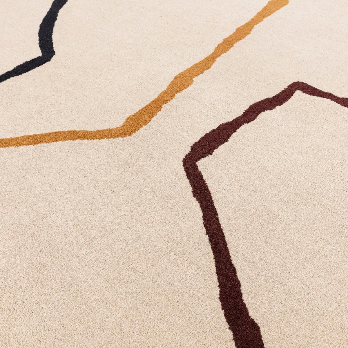 WOLLTEPPICH ELAN-Omont, geometrisch-abstrakt, Beige, 200 x 290 cm - Beige, Textil (200/290cm) - KADIMA DESIGN