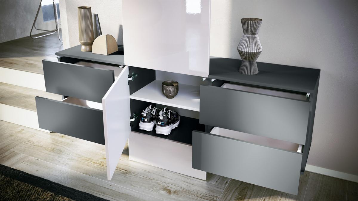 GARDEROBE Carlton Paneel in Eiche Nordic - Silbereichenfarben, Holzwerkstoff (157/193/35cm) - Vladon