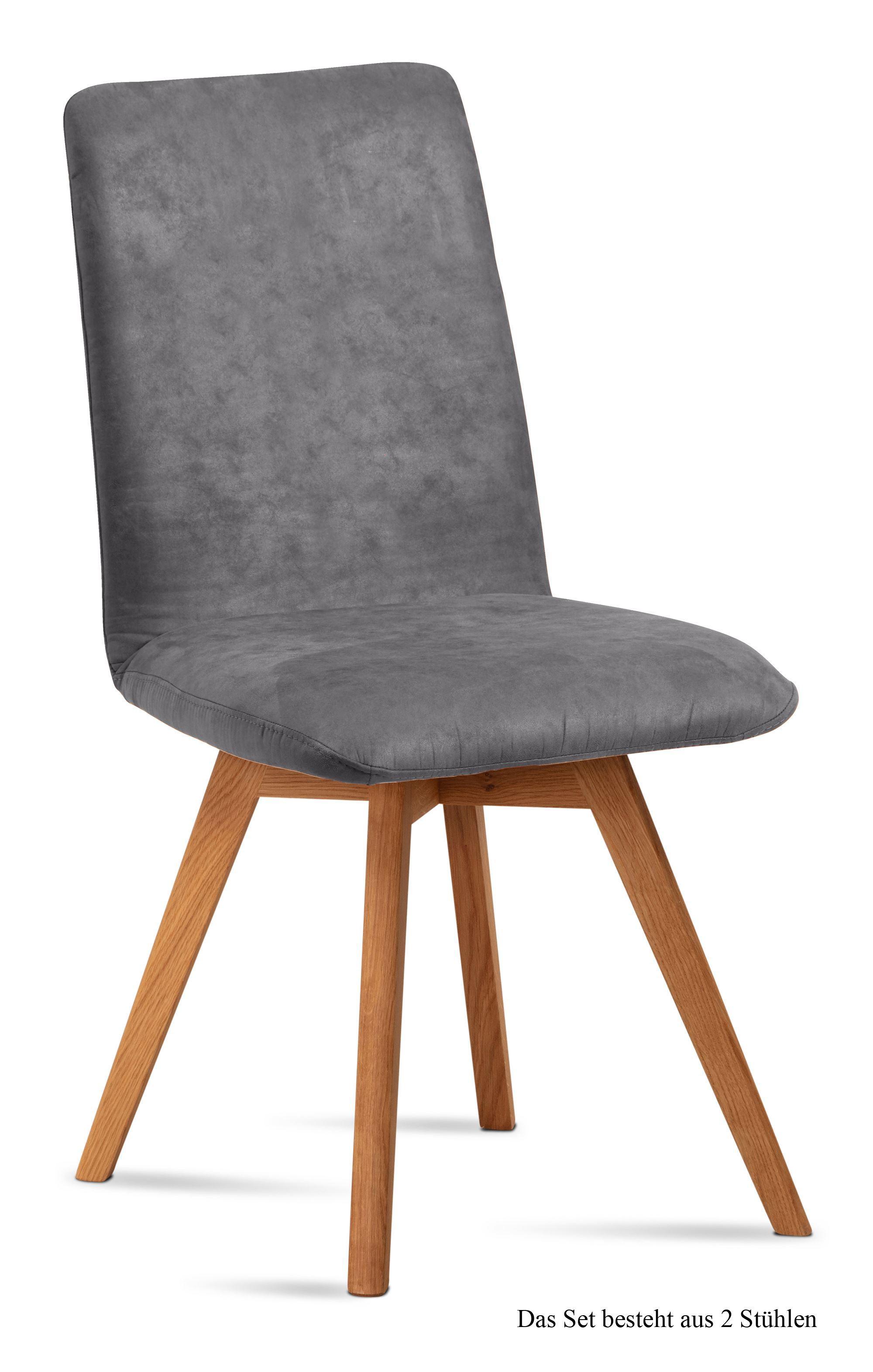 ESSZIMMERSTUHL (2er-Set) Dilga 47x92x60 Schwarz/Grau - Eichefarben/Grau, Kunststoff (60/92/47cm) - 58aufmkessel