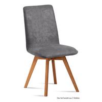 ESSZIMMERSTUHL (2er-Set) Dilga 47x92x60 Schwarz/Grau - Eichefarben/Grau, Kunststoff (60/92/47cm) - 58aufmkessel