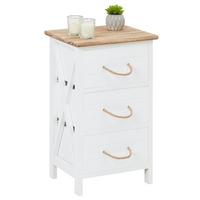 NACHTTISCH PERUGIA weiß - Weiß, Holz (32/55/26cm) - IDIMEX