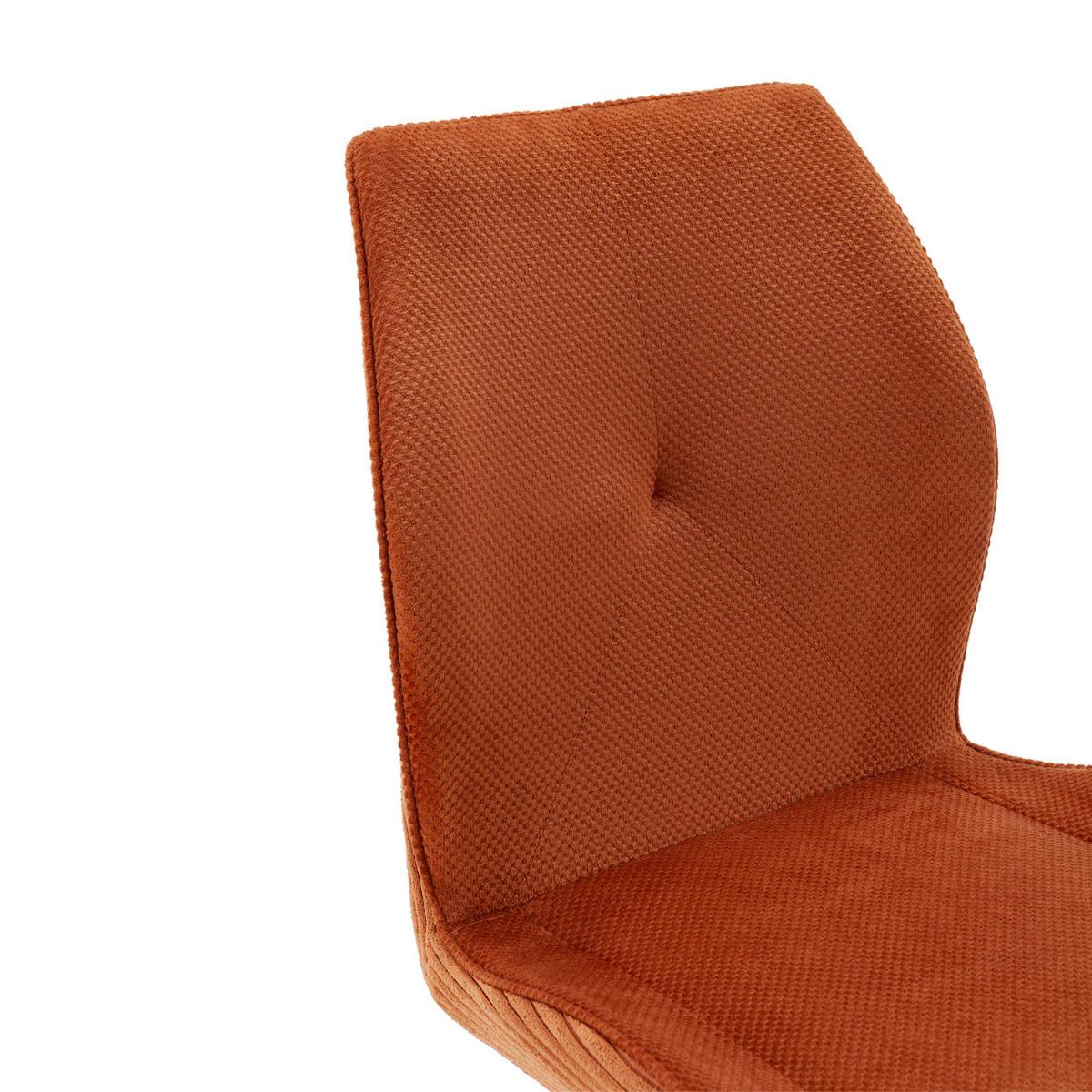 STÜHLEN (Set aus 2) aus stoff mit schwarzen metallbeinen - adaya 46/62/49,5 cm - Orange, Textil (62/49.5/46cm) - Calicosy