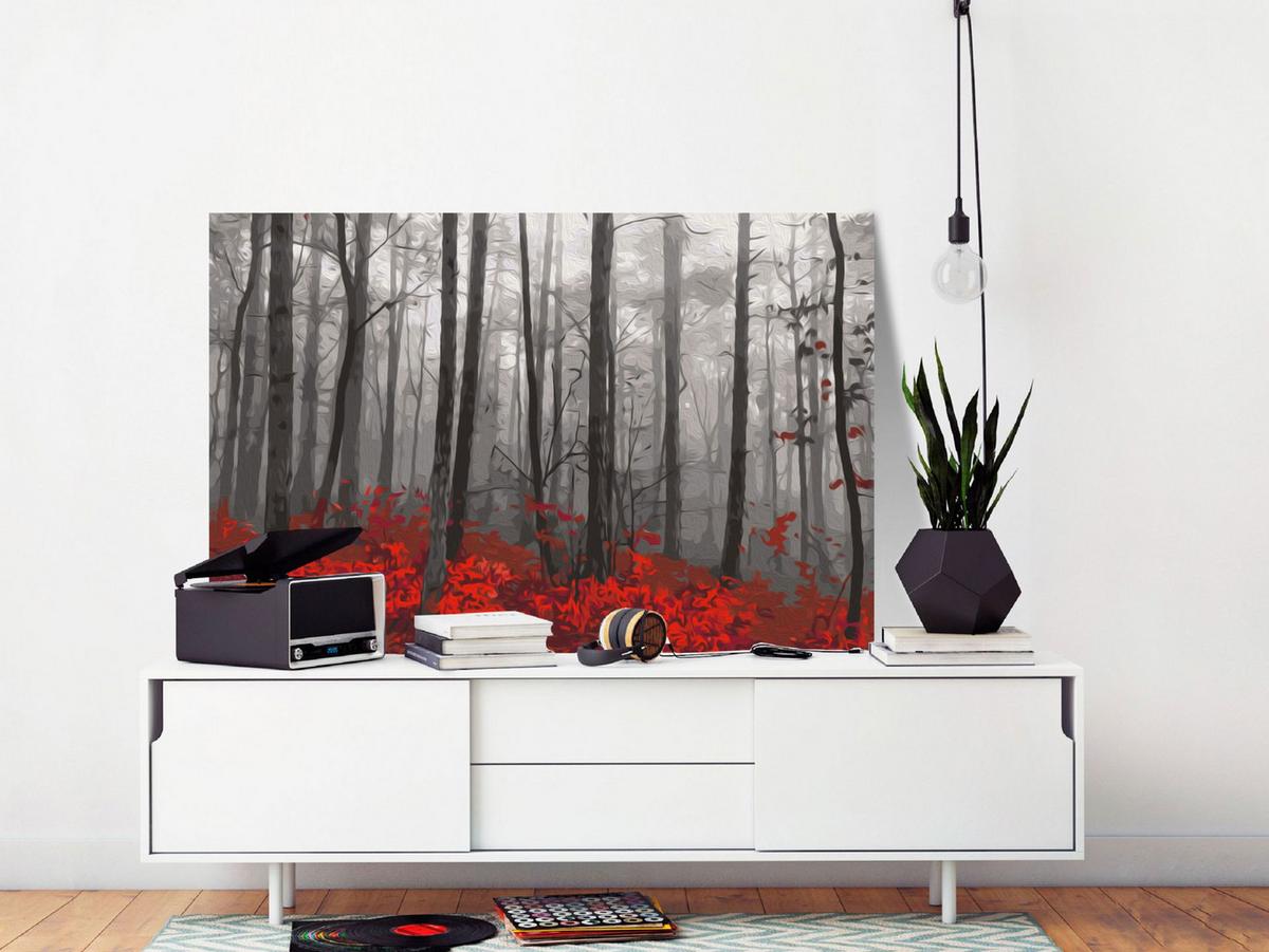 MALEN NACH ZAHLEN 50/40 cm - Rot/Schwarz, Textil (1.4/40cm) - KUNSTLOFT