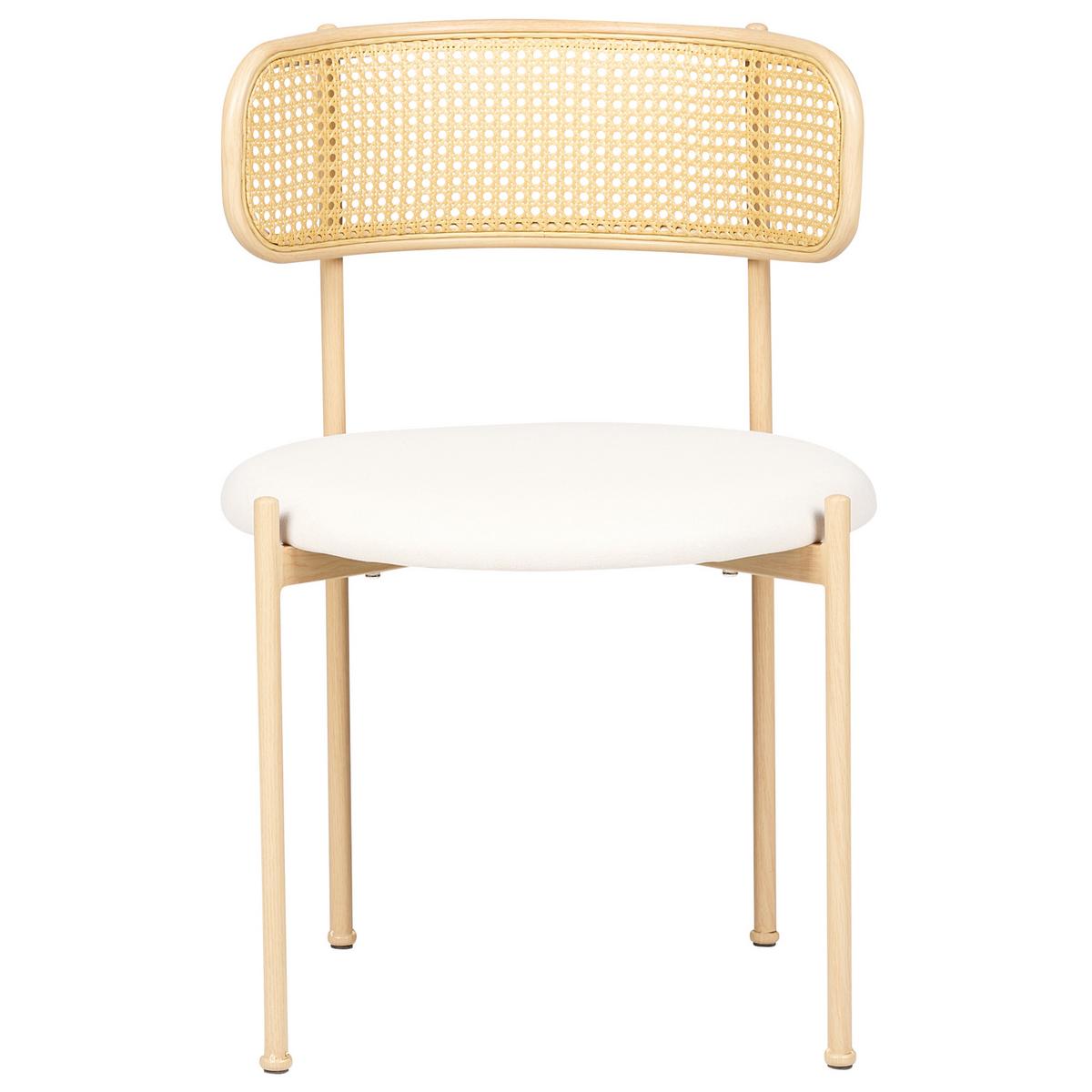 ESSZIMMERSTUHL 2er-Set Metall heller Holzfarbton/creme Andover - Hellbraun/Beige, Metall (50/75/50cm) - Beliani