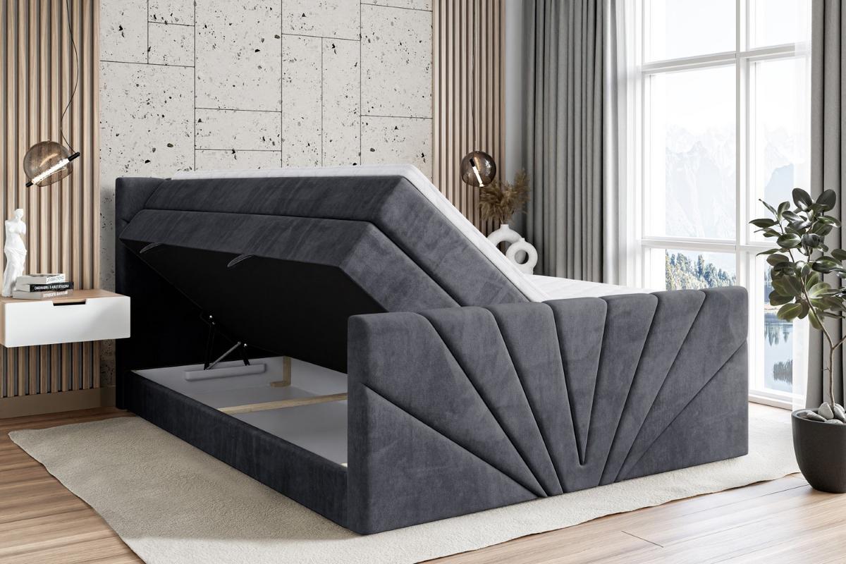 BOXSPRINGBETT MILTIO-Z KING - 120x200 - H3/H4 - Dunkelgrau - Dunkelgrau, Holzwerkstoff (120/200cm) - ALTDECOR