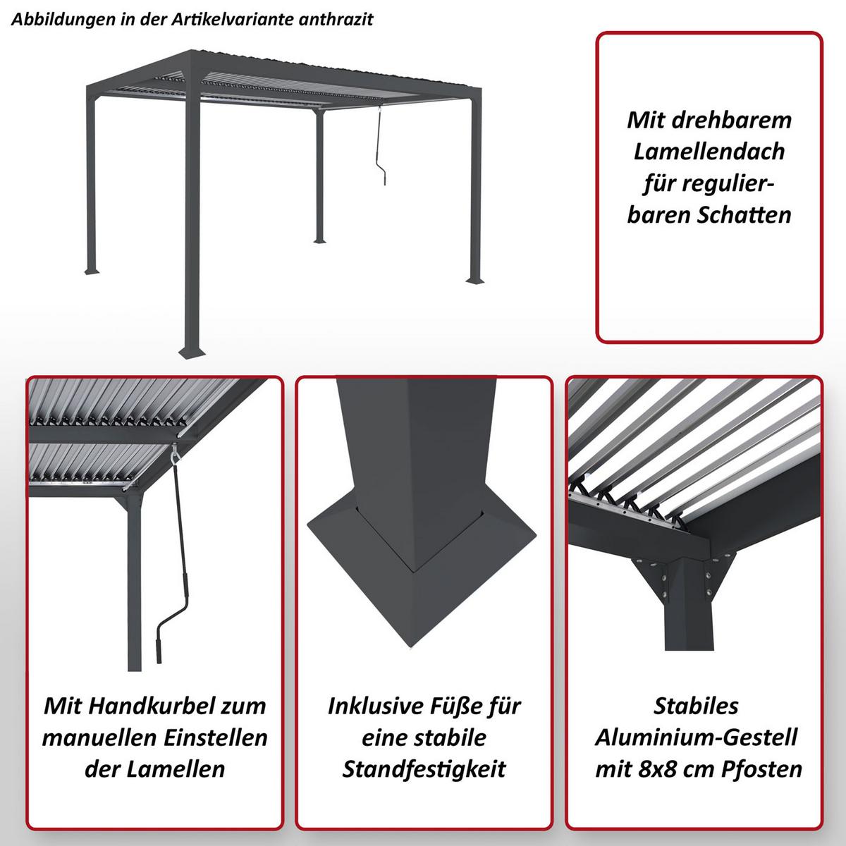 PERGOLA Anthrazit - Anthrazit, Metall (306/224/368cm) - MCW