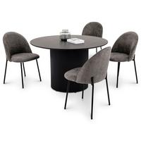 ESSGRUPPE VIANNEY - Schwarz, Metall (120/75/120cm) - IDIMEX