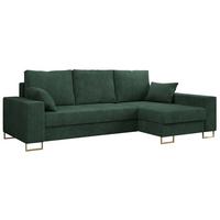 ECKSOFA Dorian Cord Grün - Goldfarben/Grün, Textil/Metall (242/138cm) - MKS