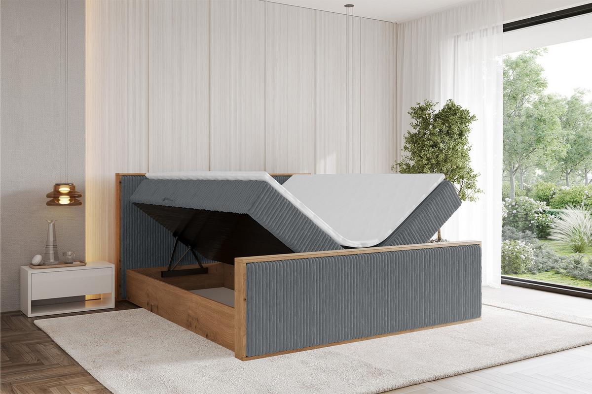 BOXBETT LOLLI9 -Z 180x200 - H3 Dunkelgrau - Dunkelgrau, Holzwerkstoff (180/200cm) - ALTDECOR