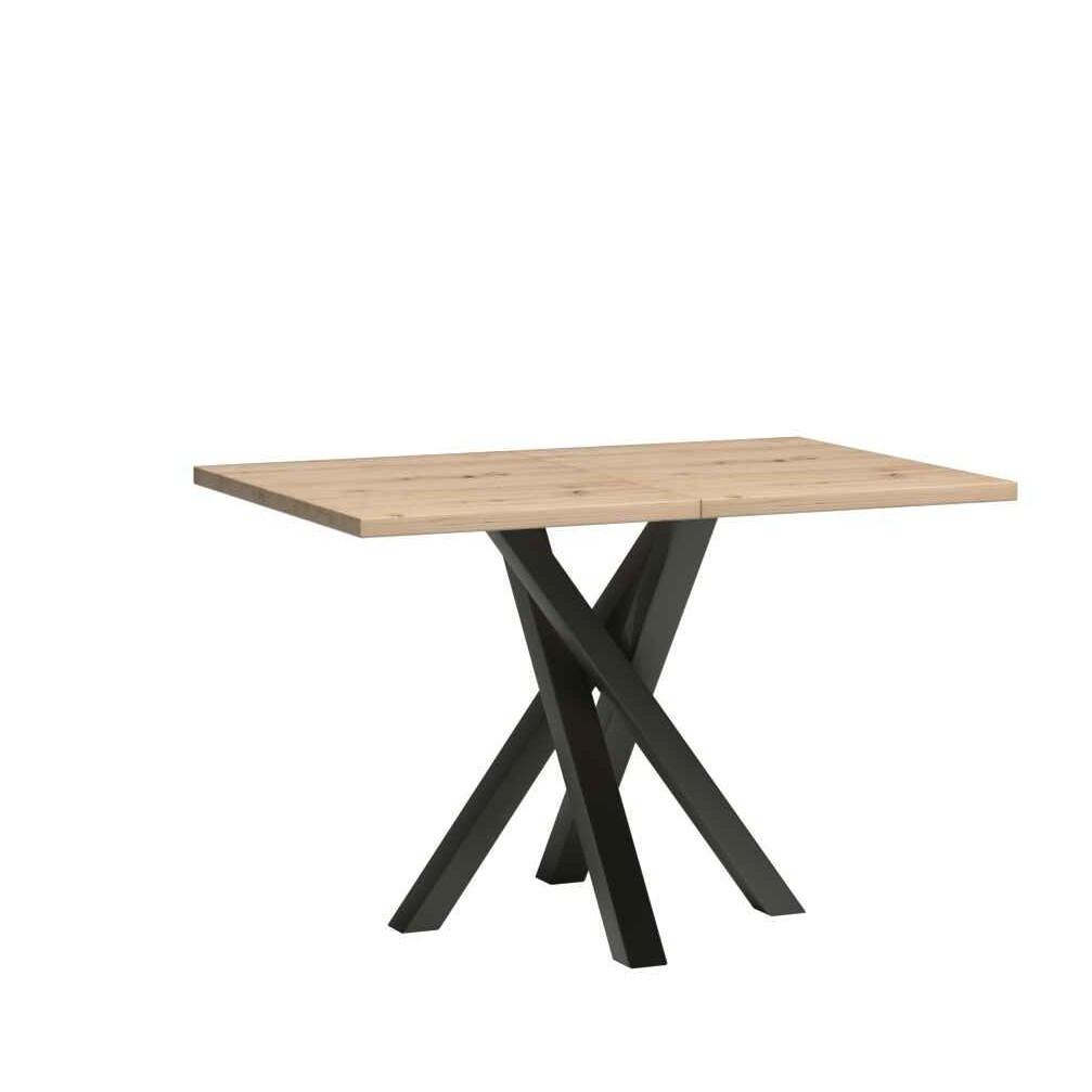 ESSTISCH ALMERIA Ausziehbar 120 - 160 / 80 x 75 cm - Schwarz/Eiche Artisan, Holz (120/80/75cm) - MASSENO