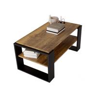 COUCHTISCH Holzwerkstoff rechteckig stabil Nussbaumfarben 42/54/96 cm - Nussbaumfarben/Schwarz, Holzwerkstoff (53.8/96/42cm) - CraftPAK
