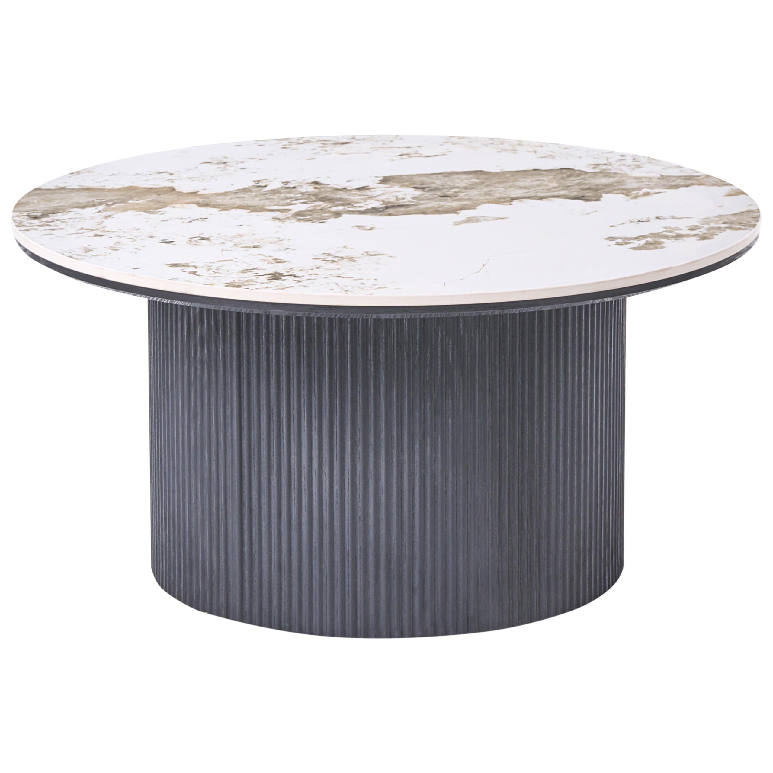 COUCHTISCH Keramik Schwarz Dora - Weiß, Keramik (80/80/40cm) - Beliani