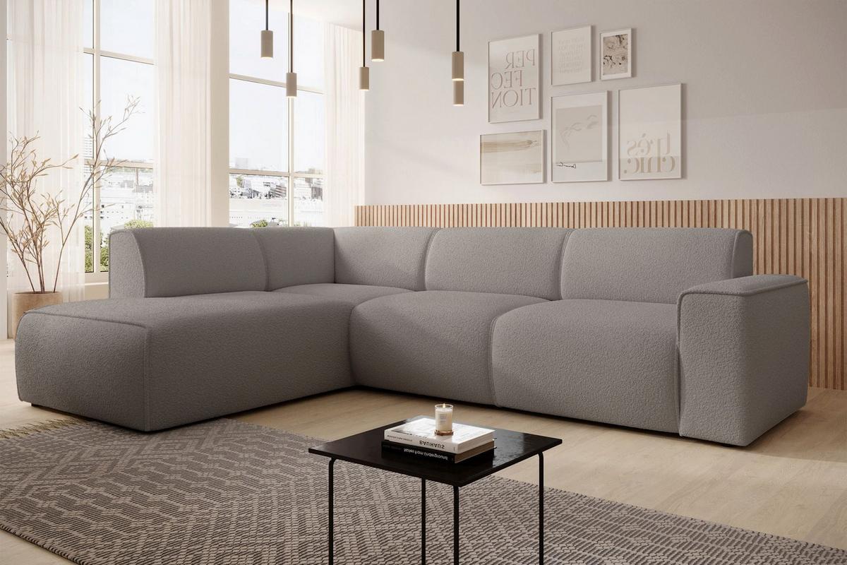 ECKSOFA Bouvi Graubraun links - Graubraun/Schwarz, Kunststoff/Textil (292/220cm) - Selsey
