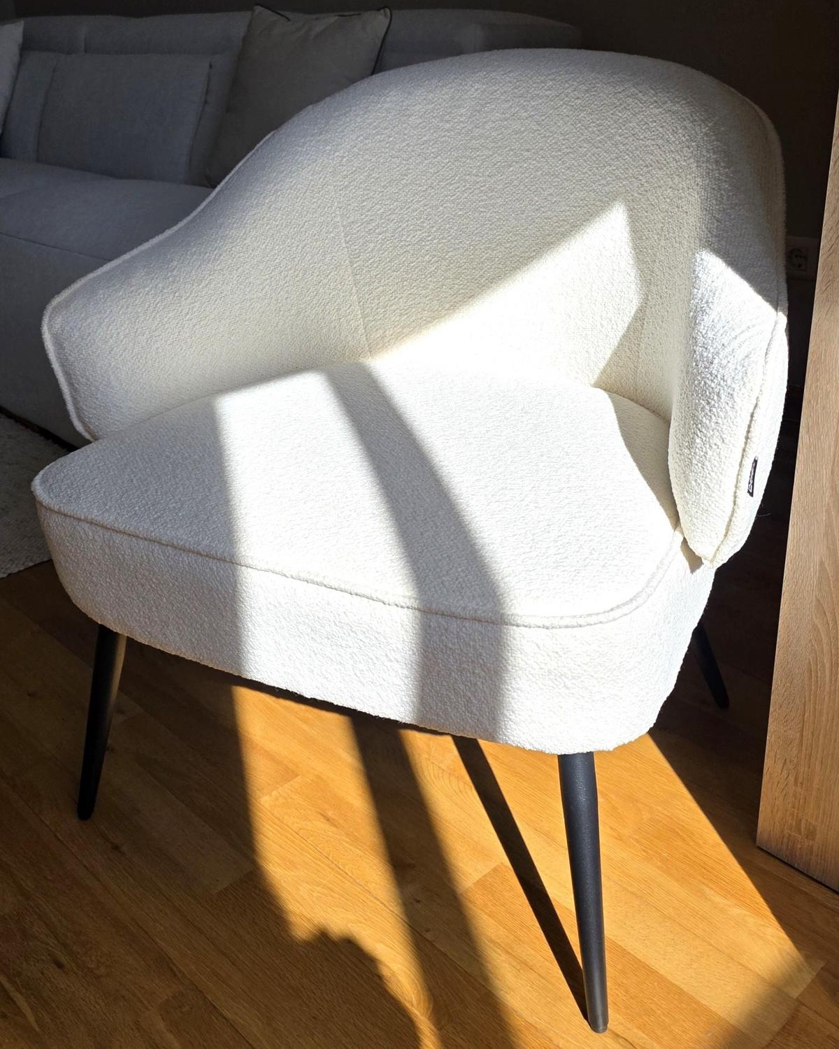 SESSEL Cremeweiß Kayla - Schwarz/Weiß, Textil (70/77/76cm) - Beliani