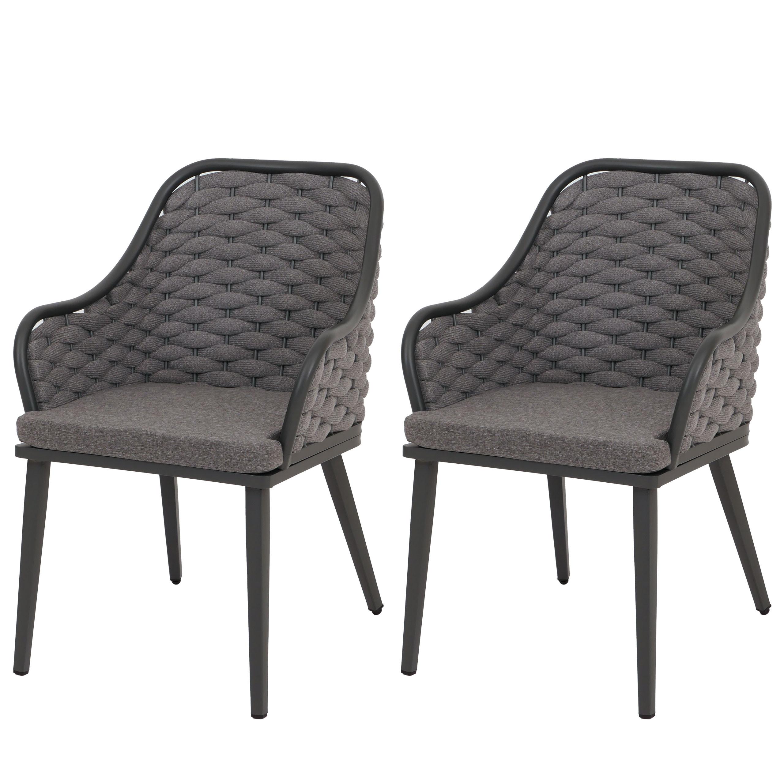 GARTENSTUHL Anthrazit, Grau - Anthrazit/Grau, Textil (59/84/63cm) - MCW