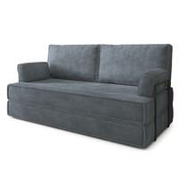 BETTSOFA SILAR aus Schaumstoff Kordstoff Grau Schlaffunktion - Grau, Textil (170/86/80cm) - MASSENO