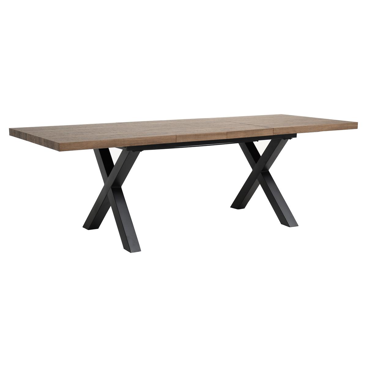 ESSTISCH Tavero in rechteckiger Form, ausziehbar, 160-240 cm, Walnuss - Walnussfarben/Schwarz, Metall (90/160/77cm) - Beautysofa