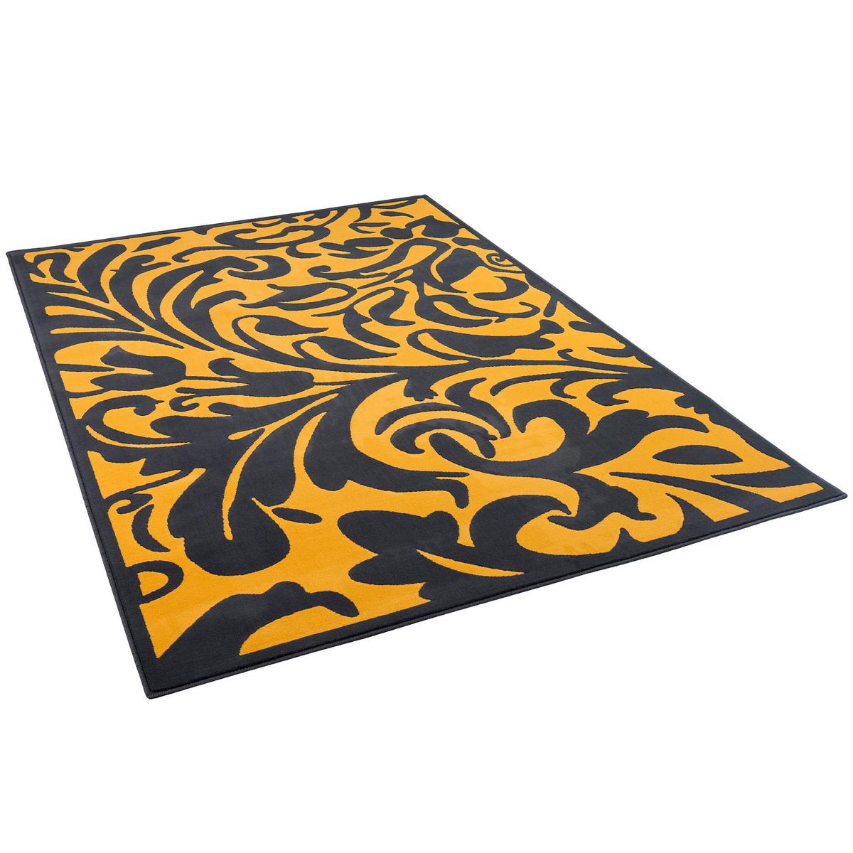 DESIGNER TEPPICH PASSION BAROCK - Currygelb/Anthrazit, Textil (140/200cm) - Pergamon