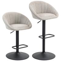 BARHOCKER 2er Set Polyester Beige - Beige/Schwarz, Textil/Metall (46/103/53.5cm) - HOMCOM