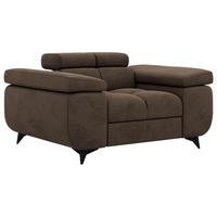 SESSEL NIDELLO - Braun Velvet - Schwarz/Braun, Textil/Metall (130/70/97cm) - MKS