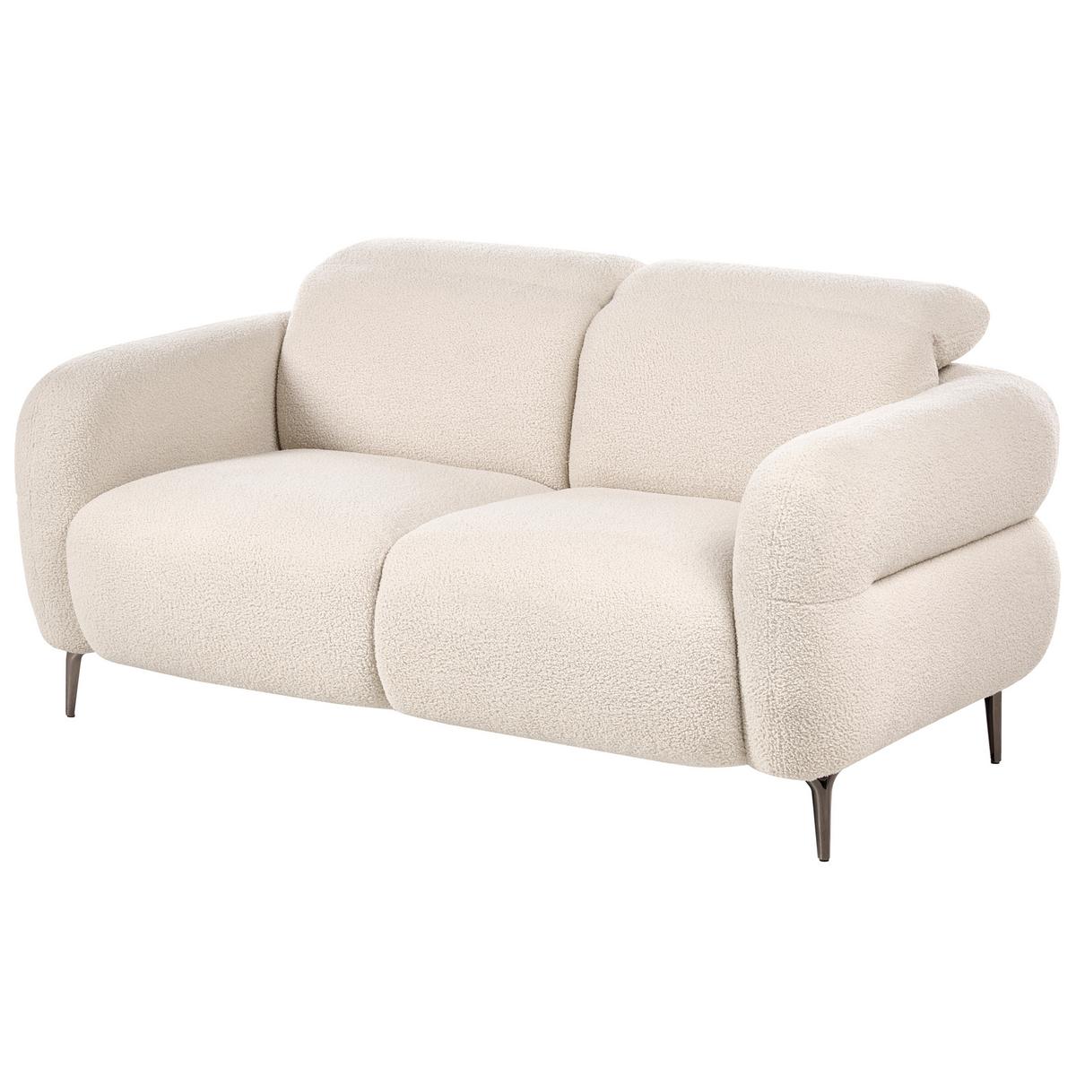 2-SITZER-SOFA Bouclé Cremeweiß Artuna - Creme, Textil (164/78/92cm) - Beliani
