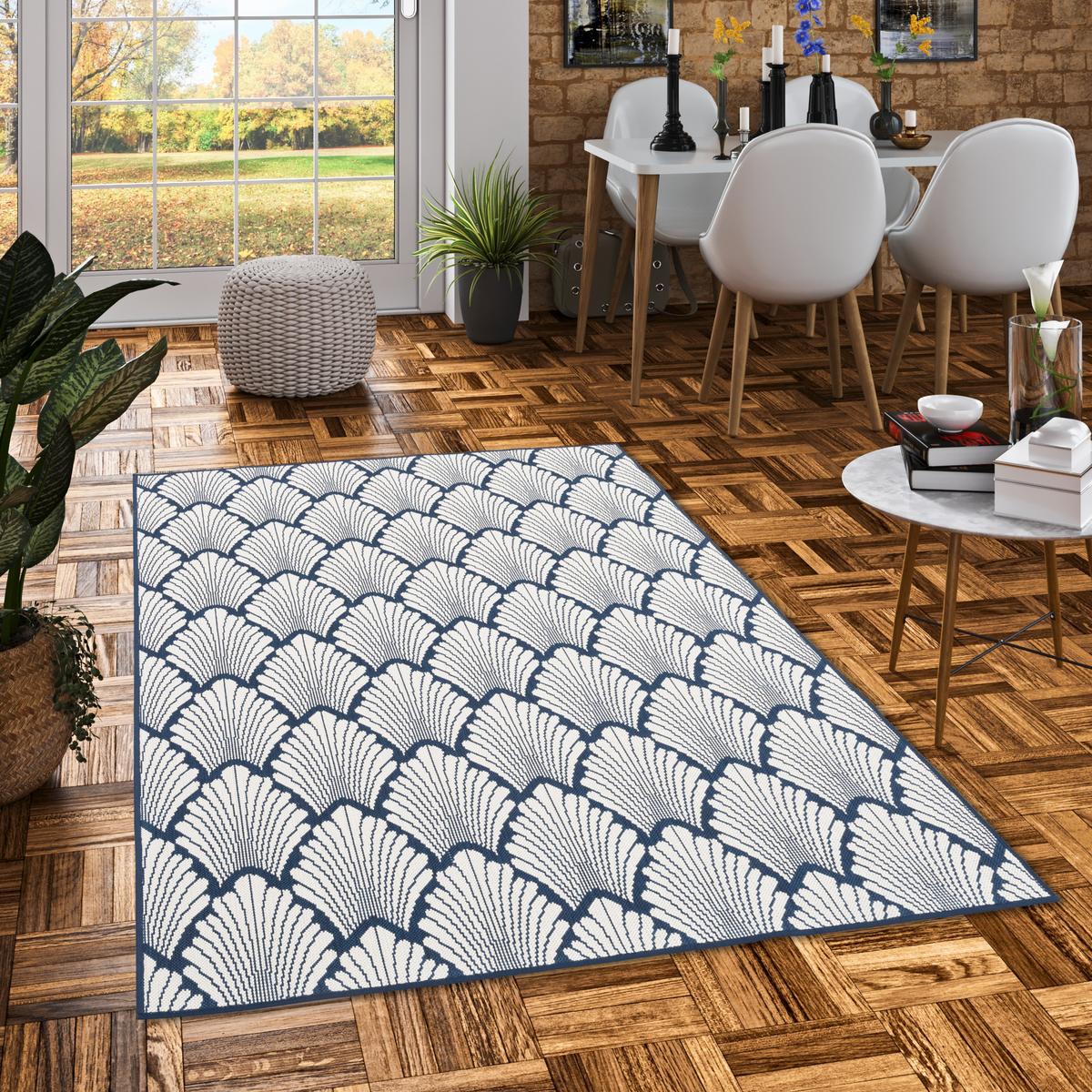 IN- UND OUTDOOR TEPPICH BEIDSEITIG CAPE COD MODERN - Blau, Textil (133/190cm) - Pergamon