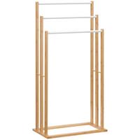 HANDTUCHHALTER mit 3 Stangen, ohne Bohren, Bambus, Natur, 48 x 25,8 x 94 cm - Naturfarben, Holz (25.8/94/48cm) - HOMCOM